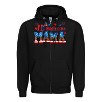 Black all american mama Zipper Hoodie - AdoDesignShop