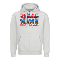 Dove Grey all american mama Zipper Hoodie - AdoDesignShop