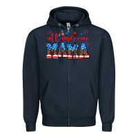 Navy all american mama Zipper Hoodie - AdoDesignShop