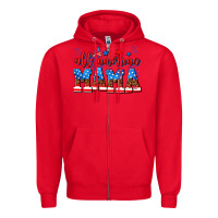 Red all american mama Zipper Hoodie - AdoDesignShop