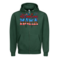 Sports Green all american mama Zipper Hoodie - AdoDesignShop