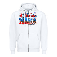 White all american mama Zipper Hoodie - AdoDesignShop