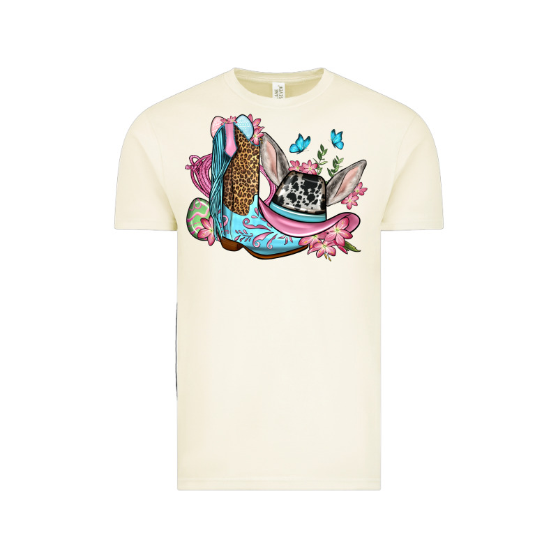 Easter Cowboy Boots Hat Vintage Tee by OliviaCreatesArt | Teevron