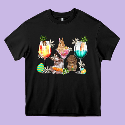 Easter Wine Glasses Easter Day Heavy Core Tee Designed By Howdyjamesfarm