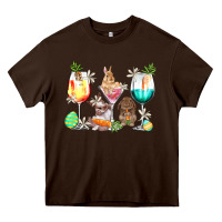 Chocolate Brown Easter wine glasses Easter Day Heavy Core Tee - HowdyJamesFarm