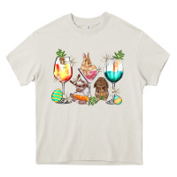 Cream Easter wine glasses Easter Day Heavy Core Tee - HowdyJamesFarm