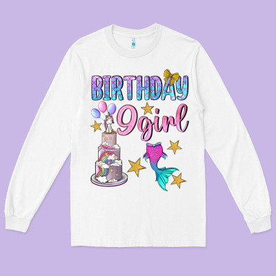 Birthday Girl 9 Long Sleeve Tee Designed By Bundleandbundleshop