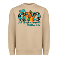 Mushroom with god all things are possible. cross Heavyweight Sweatshirt - AdoDesignShop