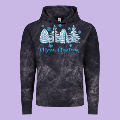 Merry Christmas Blue Trees Vintage Hoodie Designed By Fadigitalartstudio