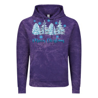Cloud Purple merry christmas blue trees Vintage Hoodie - FaDigitalArtStudio