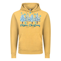 Vintage Mustard merry christmas blue trees Vintage Hoodie - FaDigitalArtStudio