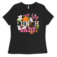 Black One hip Lunch Lady Easter Day Ladies Tee - CowGirlArtShop