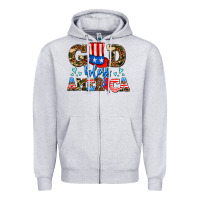Heather Grey god bless america Zipper Hoodie - AdoDesignShop