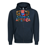 Navy god bless america Zipper Hoodie - AdoDesignShop