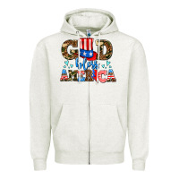 Oatmeal Heather god bless america Zipper Hoodie - AdoDesignShop