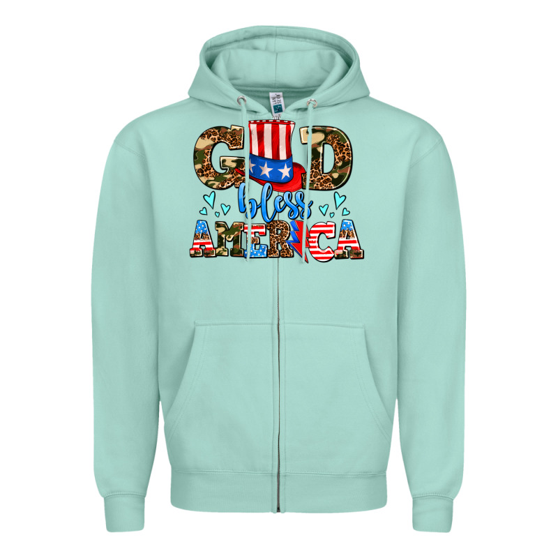 God Bless America Zipper Hoodie by AdoDesignShop | Teevron