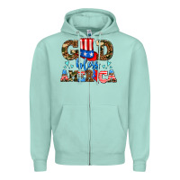 Seafoam god bless america Zipper Hoodie - AdoDesignShop