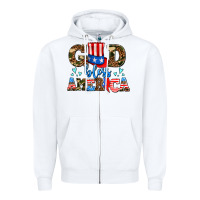 White god bless america Zipper Hoodie - AdoDesignShop