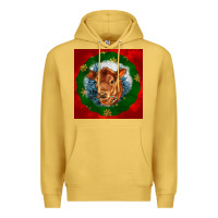 Antique Gold christmas red angus calf head Premium Hoodie - LillyAllenDesigns