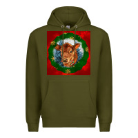 Army Green christmas red angus calf head Premium Hoodie - LillyAllenDesigns