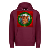Burgundy christmas red angus calf head Premium Hoodie - LillyAllenDesigns