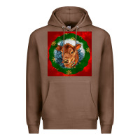 Chestnut christmas red angus calf head Premium Hoodie - LillyAllenDesigns