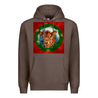 Coffee christmas red angus calf head Premium Hoodie - LillyAllenDesigns