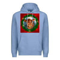 Colony Blue christmas red angus calf head Premium Hoodie - LillyAllenDesigns