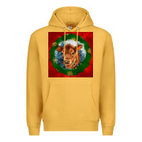 Mustard christmas red angus calf head Premium Hoodie - LillyAllenDesigns