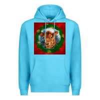 Ocean Blue christmas red angus calf head Premium Hoodie - LillyAllenDesigns