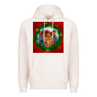 Pale Pink christmas red angus calf head Premium Hoodie - LillyAllenDesigns