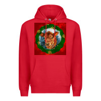 Red christmas red angus calf head Premium Hoodie - LillyAllenDesigns