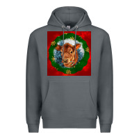 Rock christmas red angus calf head Premium Hoodie - LillyAllenDesigns