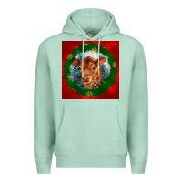 Seafoam christmas red angus calf head Premium Hoodie - LillyAllenDesigns