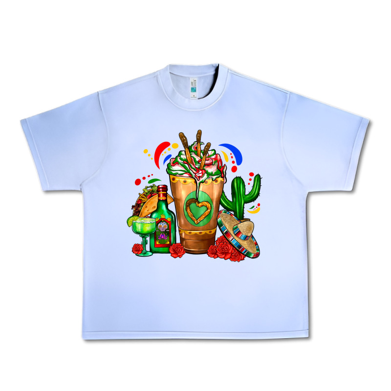 Mexican Cold Drink With Cactus Sombrero And Tequil Urban Heavy Tee by FaDigitalArtStudio | Teevron