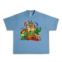 Pebble Blue Mexican Cold Drink With Cactus Sombrero And Tequil Urban Heavy Tee - FaDigitalArtStudio