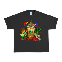 Pigment Black Mexican Cold Drink With Cactus Sombrero And Tequil Urban Heavy Tee - FaDigitalArtStudio