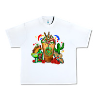 White Mexican Cold Drink With Cactus Sombrero And Tequil Urban Heavy Tee - FaDigitalArtStudio