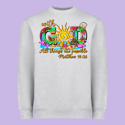 With God All Things Are Possible Summer Heavyweight Sweatshirt Designed By Adodesignshop