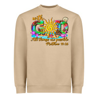 Mushroom with god all things are possible summer Heavyweight Sweatshirt - AdoDesignShop
