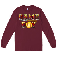 Burgundy game day softball Long Sleeve Tee - FaDigitalArtStudio