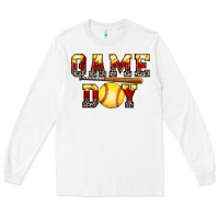 White game day softball Long Sleeve Tee - FaDigitalArtStudio