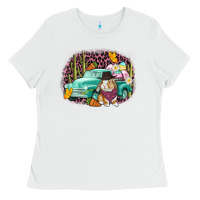 White Western rabbit Easter Day Ladies Tee - CowGirlArtShop