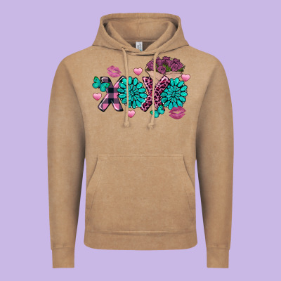 Xoxo Valentine's Day Turquoise Gem Vintage Hoodie Designed By Fadigitalartstudio