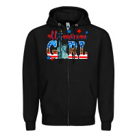 Black all american girl Zipper Hoodie - AdoDesignShop