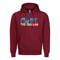 Burgundy all american girl Zipper Hoodie - AdoDesignShop