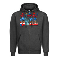 Charcoal Heather all american girl Zipper Hoodie - AdoDesignShop