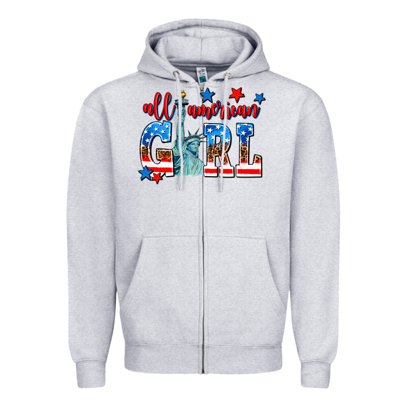 All American Girl Zipper Hoodie by AdoDesignShop | Teevron