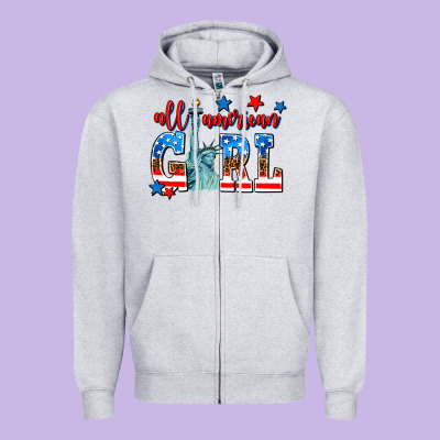 All American Girl Zipper Hoodie Designed By Adodesignshop