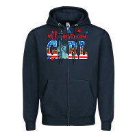 Navy all american girl Zipper Hoodie - AdoDesignShop